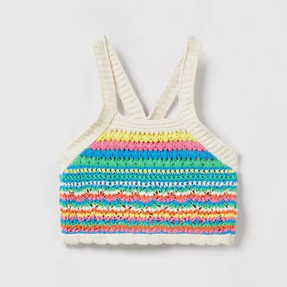 ZARA Kids Colorful Crochet Crop Top